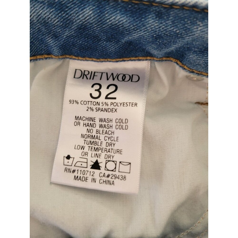 Driftwood Womens Collette Baby blue aztec cropped jean size 32 Embroidered hem - Picture 4 of 7